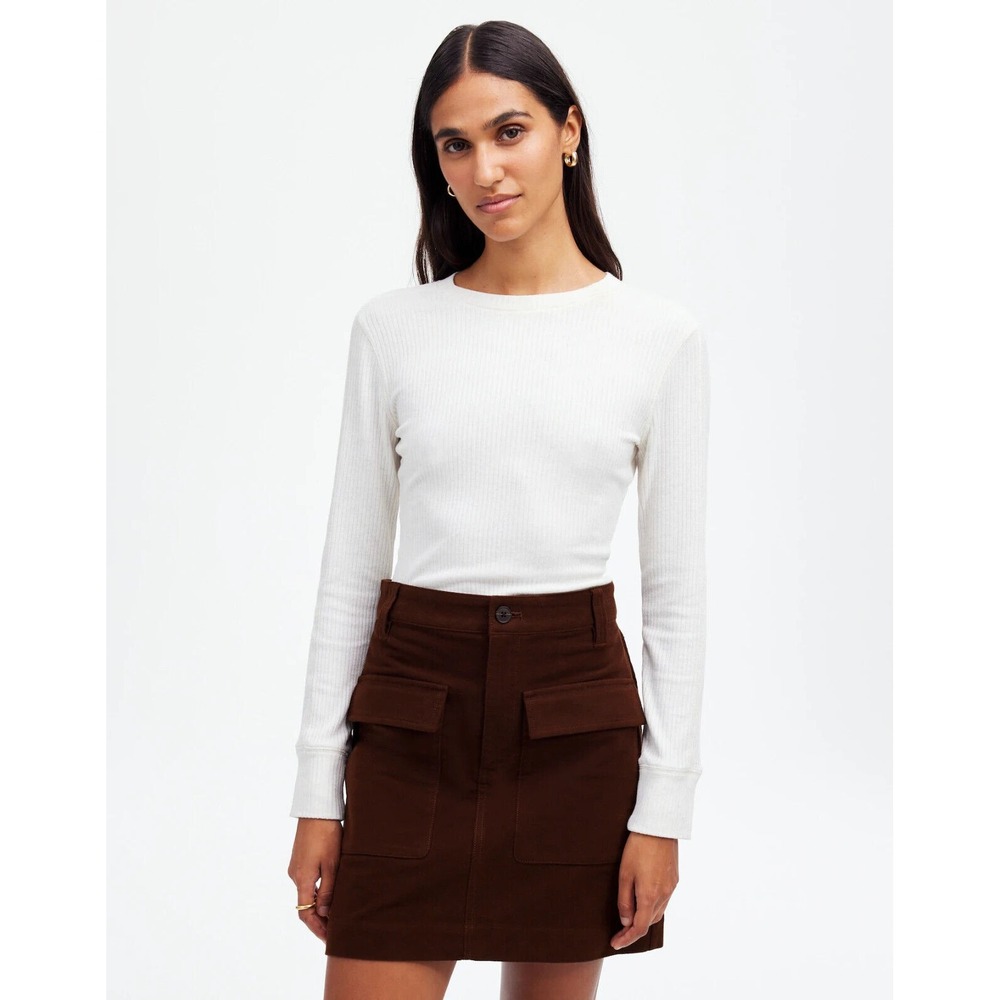 Madewell Utility Mini Skirt in Moleskin Dark Chicory‎ Brown Size 2